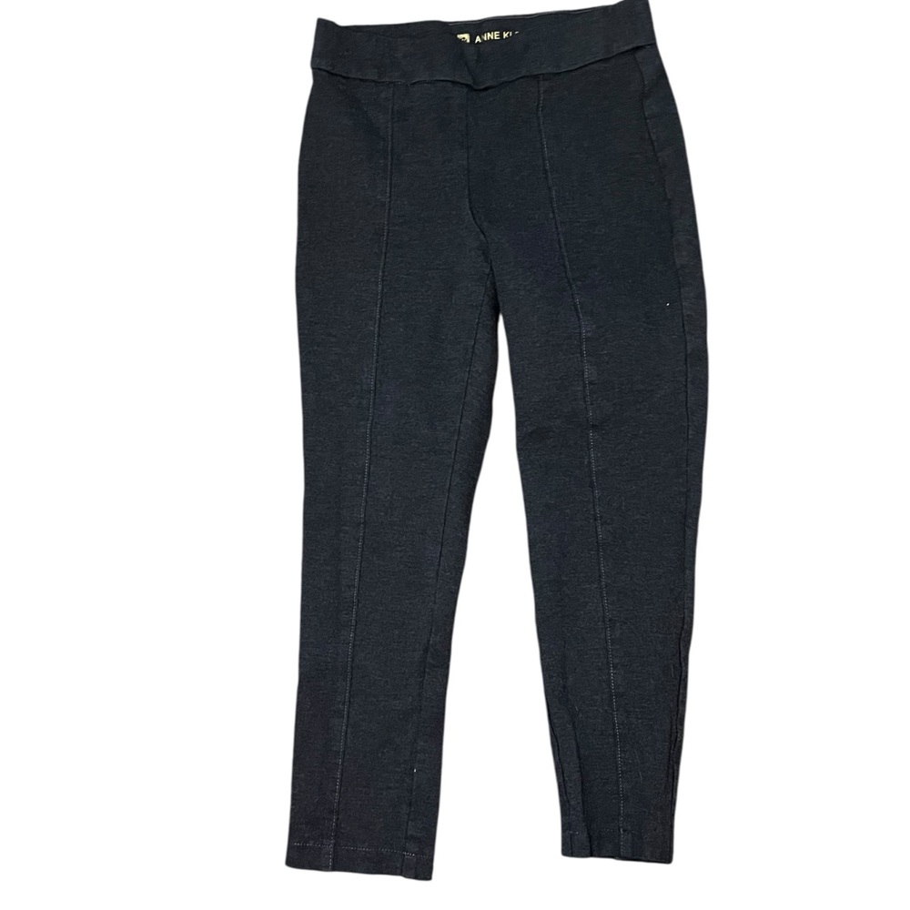 Anne Klein Ponte Knit Pants Slim Leg Ankle Trousers Charcoal M